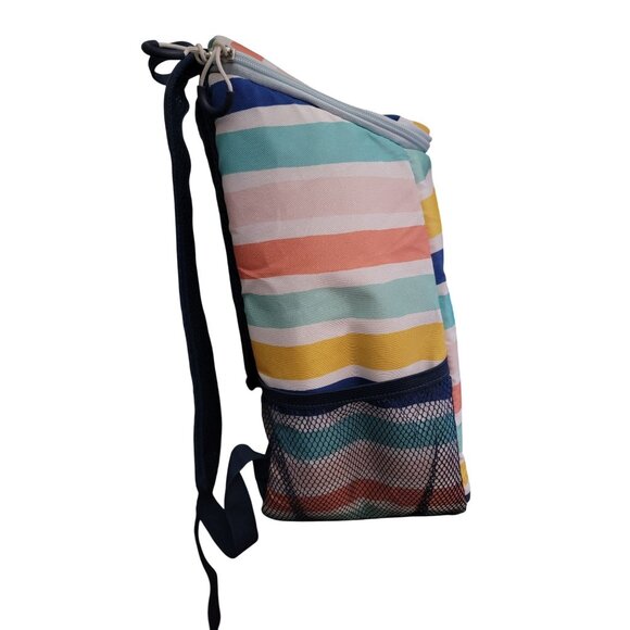 Sun Squad Striped Backpack Cooler Insulated Liner 20 Can Capacity - Picture 2 of 7